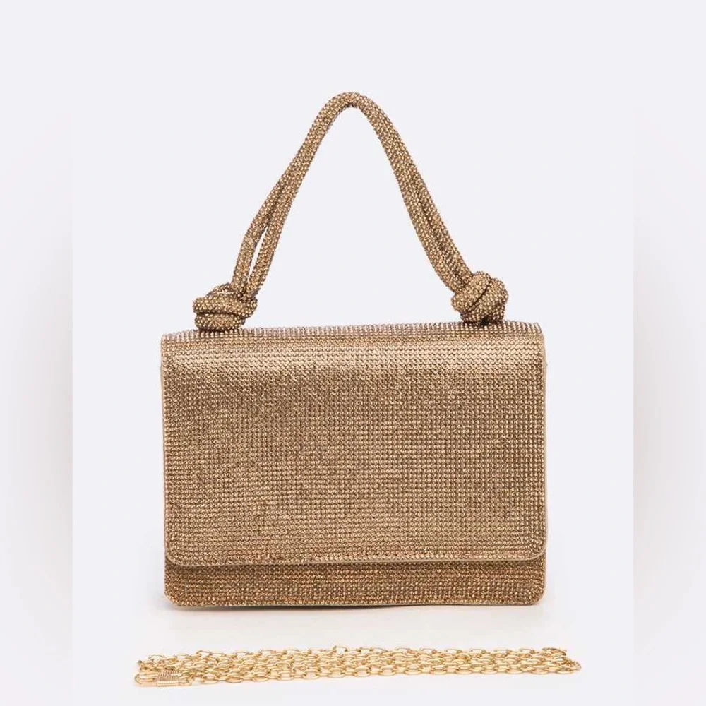 New Gorgeous Evening Prom Rhinestone Top Handle Bag